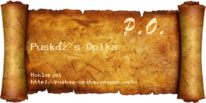Puskás Opika névjegykártya